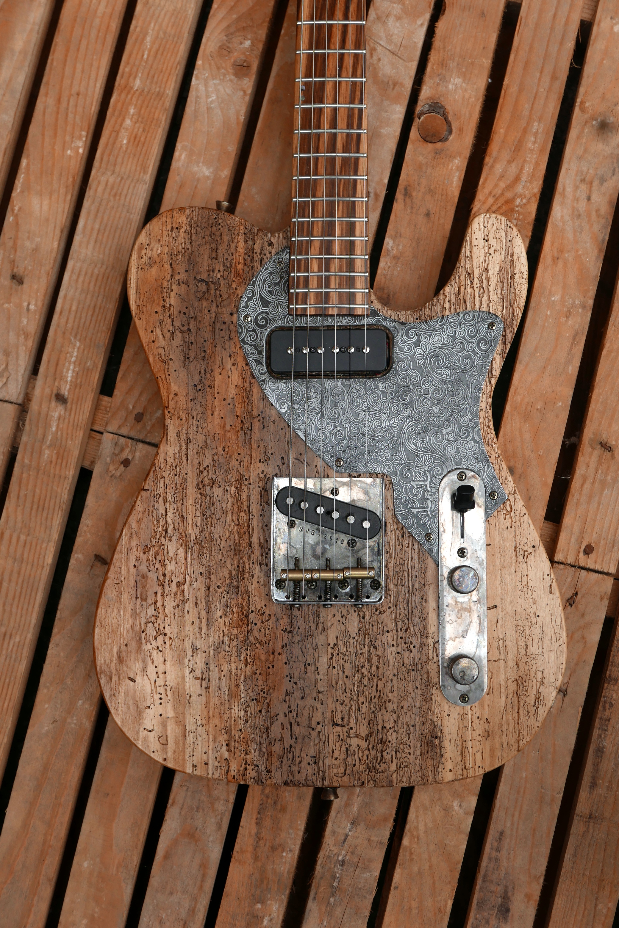 body chitarra telecaster pioppo tarlato