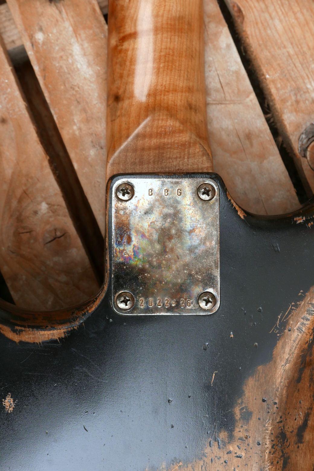 chitarra stratocaster placca manico