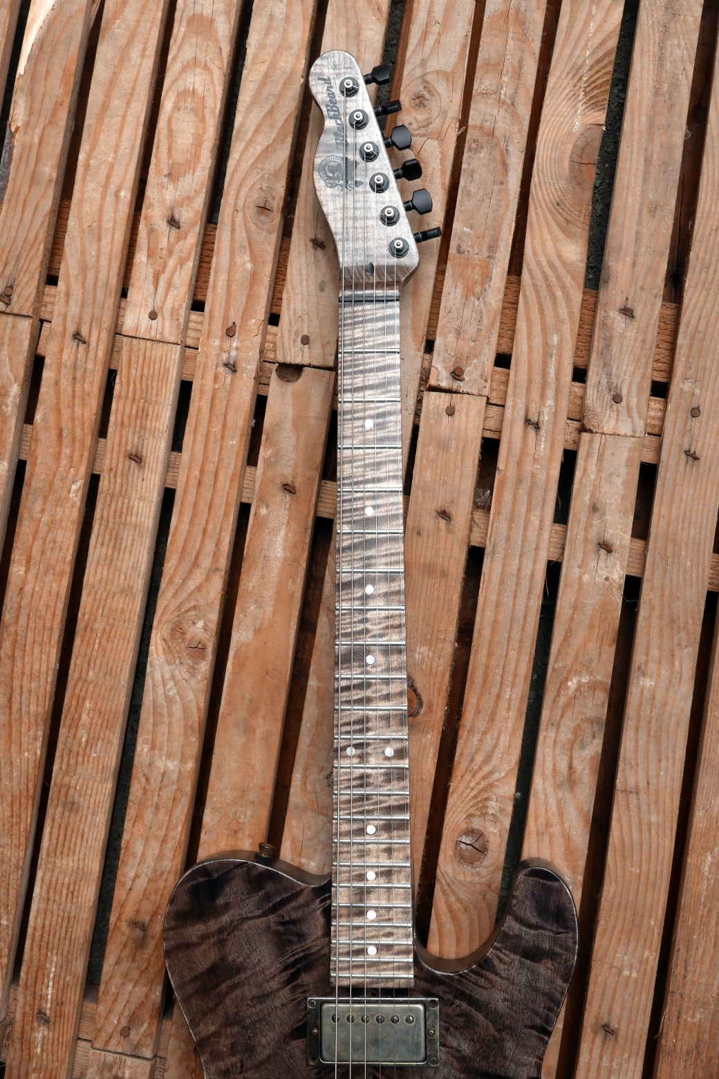 telecaster chitarra manico acero fiammato