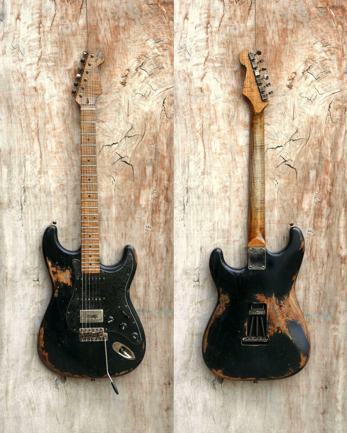 chitarra stratocaster fronte retro