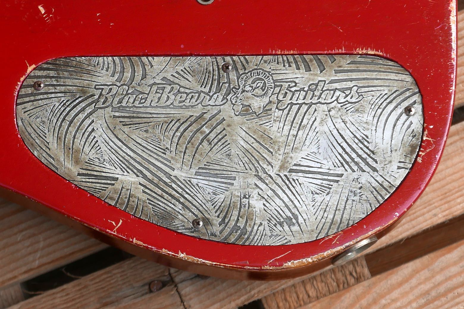 red telecaster guitar alluminium engraved cover