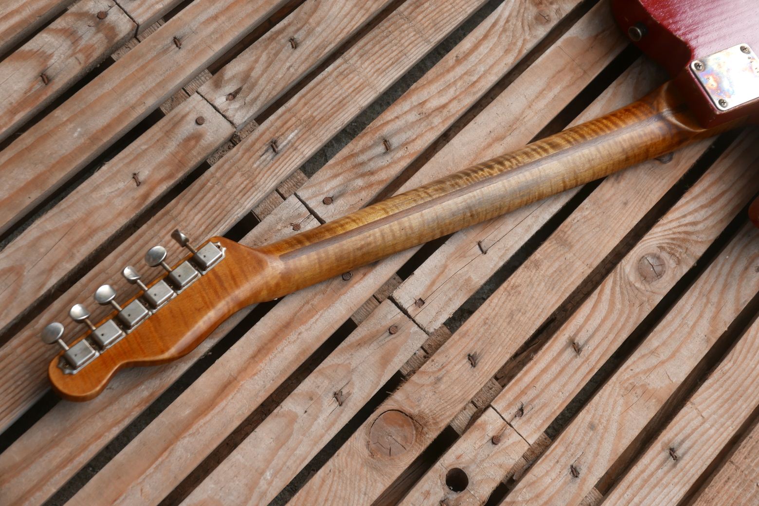 red telecaster guitar neck back maple