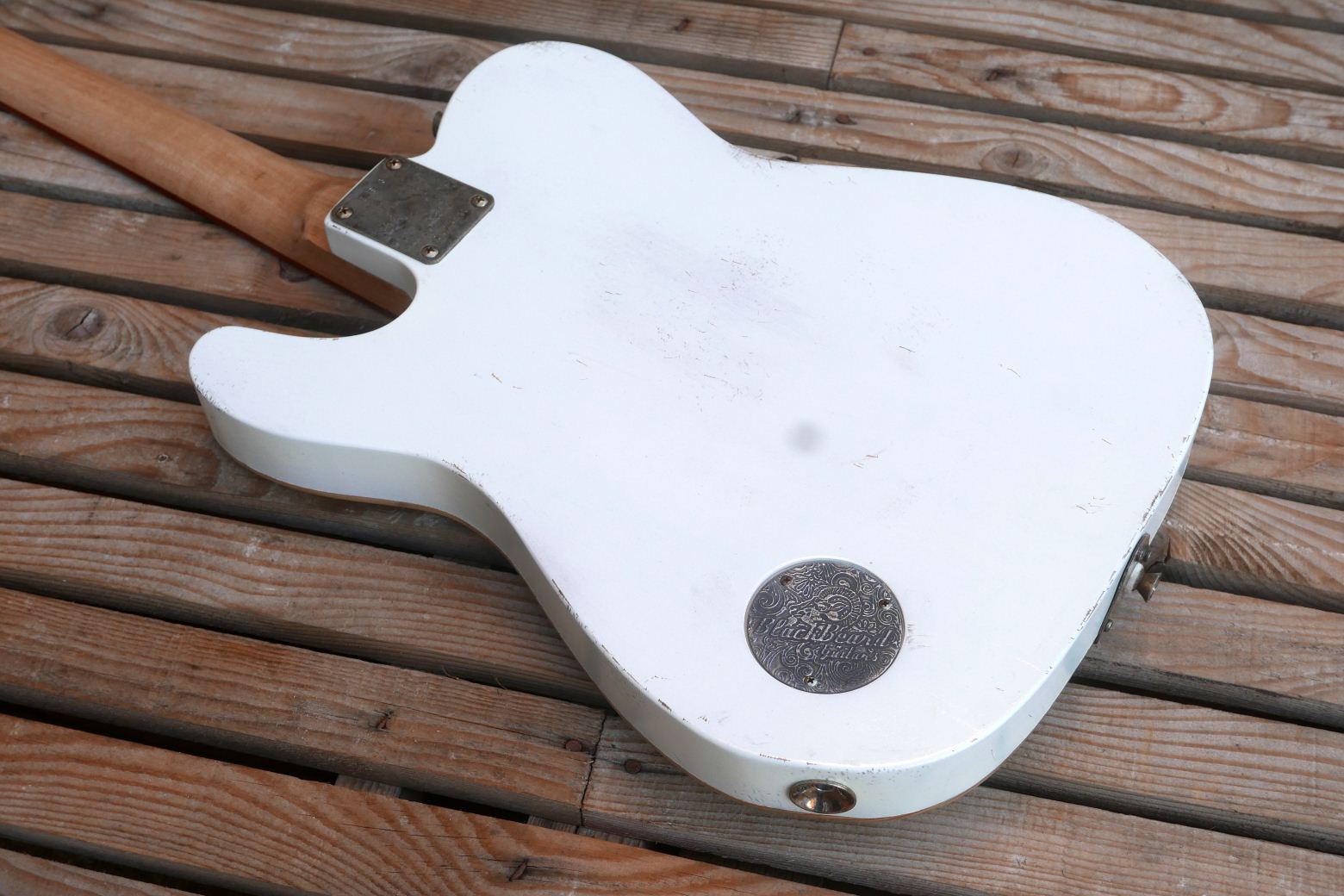 chitarra telecaster bianca retro